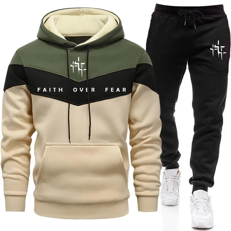 Mens Fashion Casual Outfits - Faith Over Fear trainingspak voor heren,