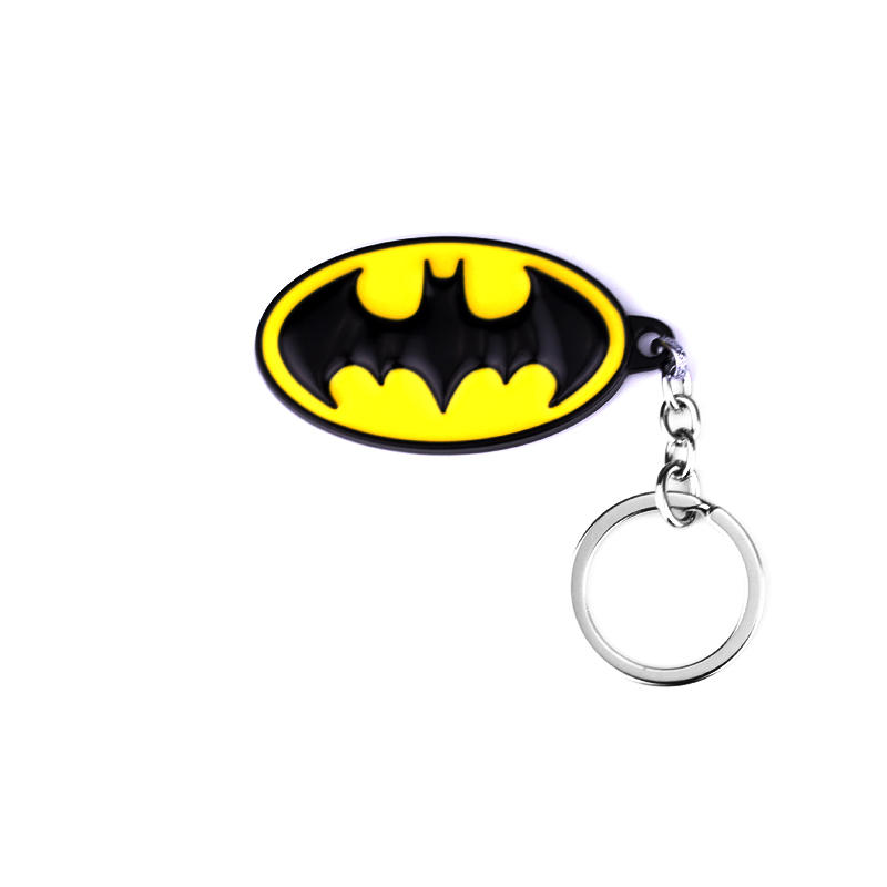 Men Fashion Key - Creatieve zwart-gele ovale metalen sleutelhanger met
