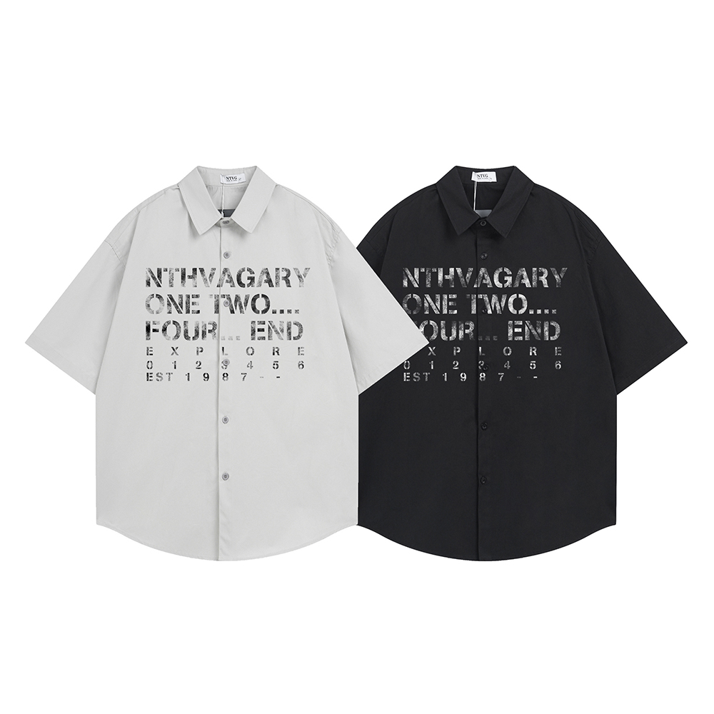 Men'S Fashion Reviews - Mode Letterprint Shirt Korte Mouw Herenoverhemden