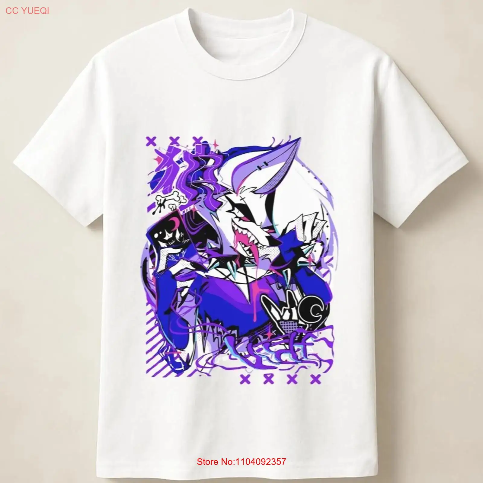 Men'S Fashion Everyday - Paarse Anime Wolf in Graffiti Poster