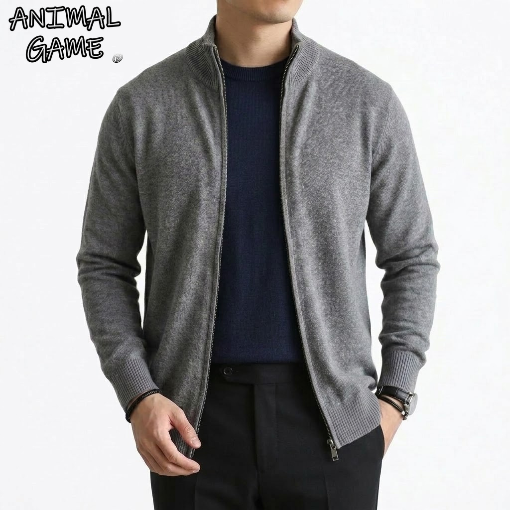 Men'S Fashion Zip Sweater - Herfst Heren Rits Cardigan Trui Casual