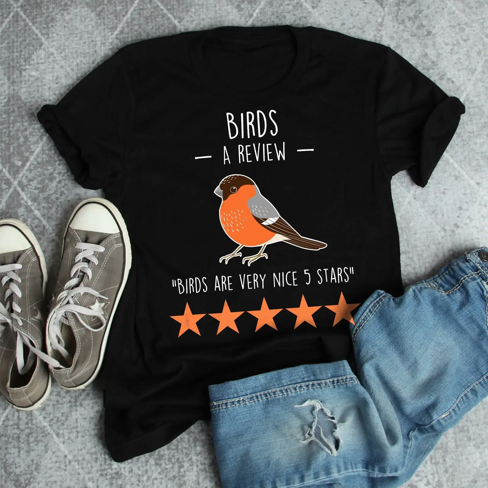 Men'S Fashion Reviews - Grappige 5-sterren review Bullfinch Bird T-shirt