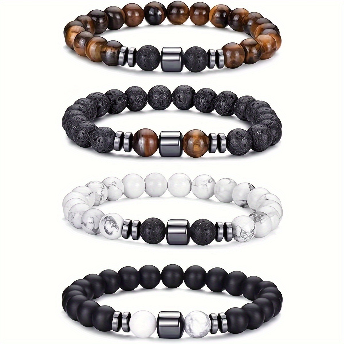 Amazon Men'S Fashion - Grensoverschrijdende kralenarmband Amazon Turkoois Zwart Galstenen