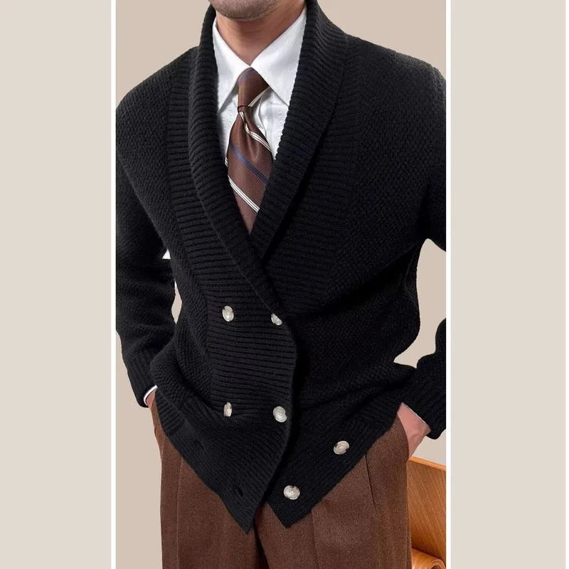Men'S Fashion V Neck Sweater - Heren Casual Losgebreide Cardigan met Groene