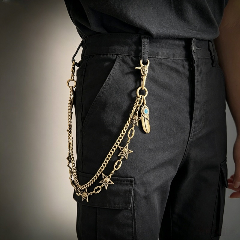 Men Fashion Key - Hip Hop Punk Rock Metal Broek