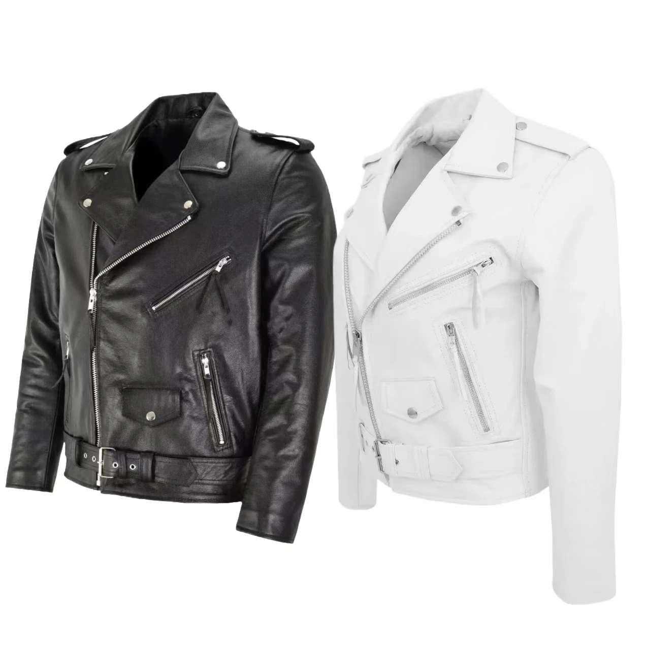 Men'S Fashion Zipper Jacket - Herenmode leren jas, slim fit, staande