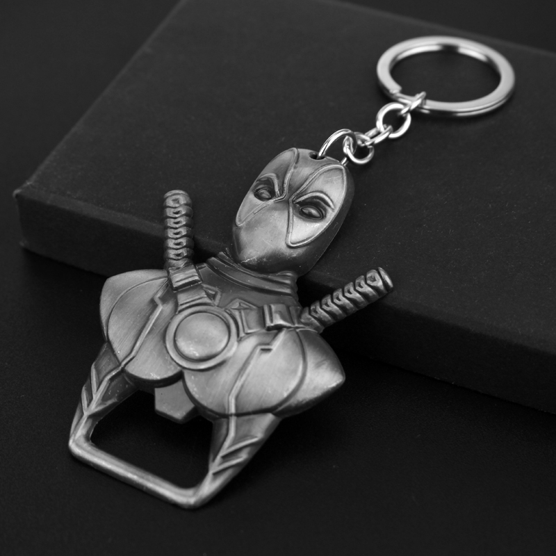Men Fashion Key - Deadpool sleutelhanger Trendy gepersonaliseerde sleutelhanger flesopener