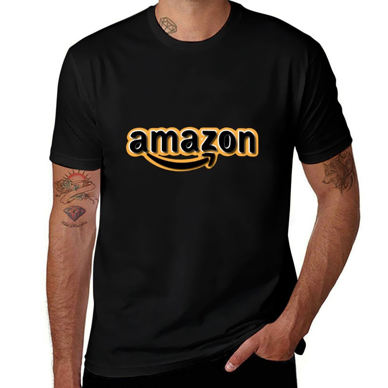 Amazon Men'S Fashion - Amazon logo design T-shirt, modieus casual