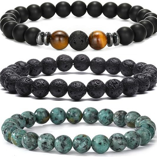 Amazon Men'S Fashion - Amazon hot sale natuursteen 8mm armbandenset