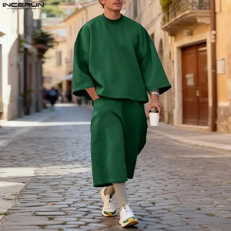 INCERUN Mannen Sets Effen Kleu - Mens Fashion Casual Outfits recensie en prijs