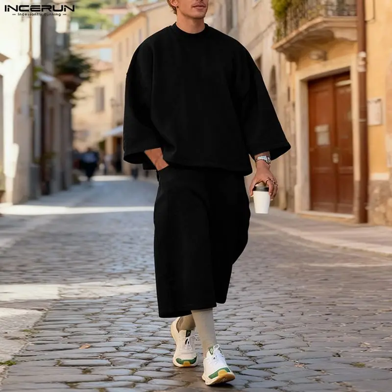 INCERUN Mannen Sets Effen Kleu - Mens Fashion Casual Outfits recensie en prijs