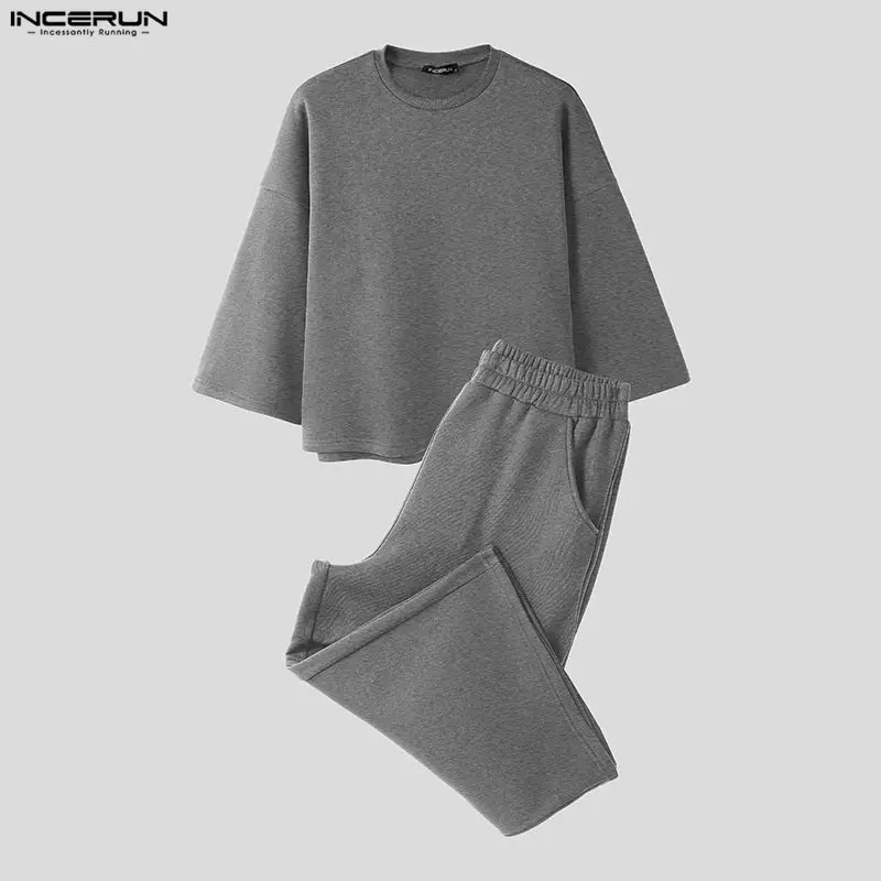 INCERUN Mannen Sets Effen Kleu - Mens Fashion Casual Outfits recensie en prijs