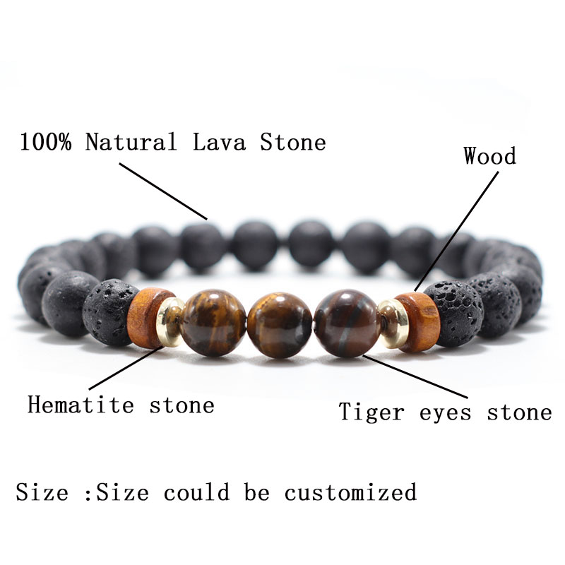 Natuurlijke 8mm Lavasteen Armb - Amazon Men'S Fashion recensie en prijs