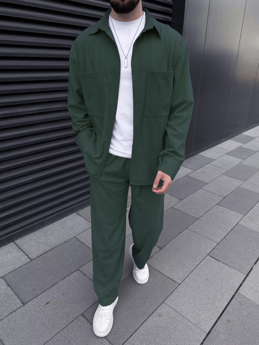 Herenset van corduroy: overhem - Mens Fashion Casual Outfits recensie en prijs