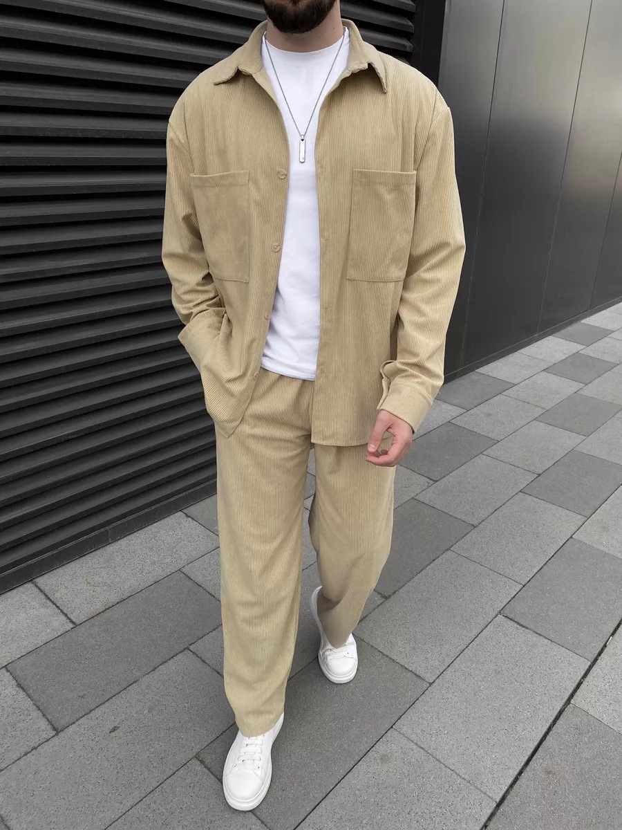 Herenset van corduroy: overhem - Mens Fashion Casual Outfits recensie en prijs