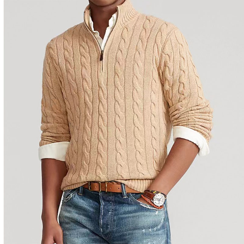 Mock Neck Gebreide Trui Heren  - Men'S Fashion Zip Sweater recensie en prijs