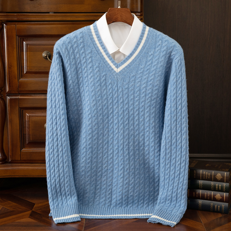 Herfst En Winter Nieuwe Verdik - Men'S Fashion V Neck Sweater recensie en prijs