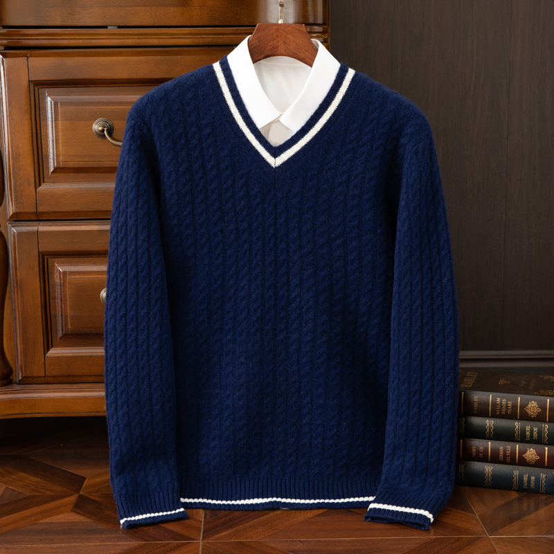 Herfst En Winter Nieuwe Verdik - Men'S Fashion V Neck Sweater recensie en prijs