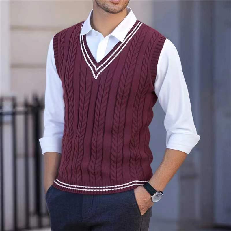2026 Heren Gebreide V-hals Ves - Men'S Fashion Zip Sweater recensie en prijs